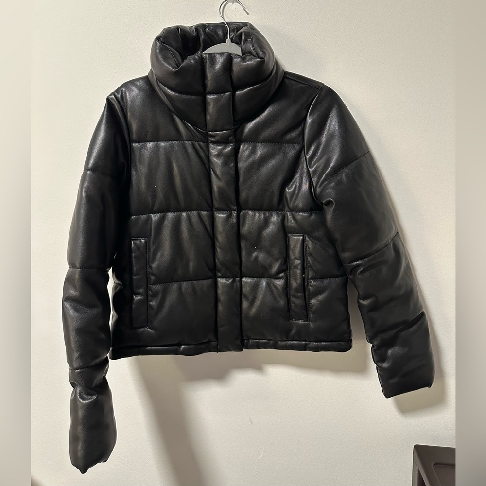 Abercrombie Faux Leather Puffer